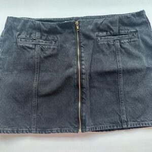 Old Navy Dark Gray Mini Skirt with Gold Accent